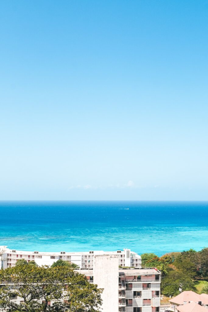 Apartment complex in Montego Bay, Jamaica overlooking the sea and representing a good way to buy property in Jamaica